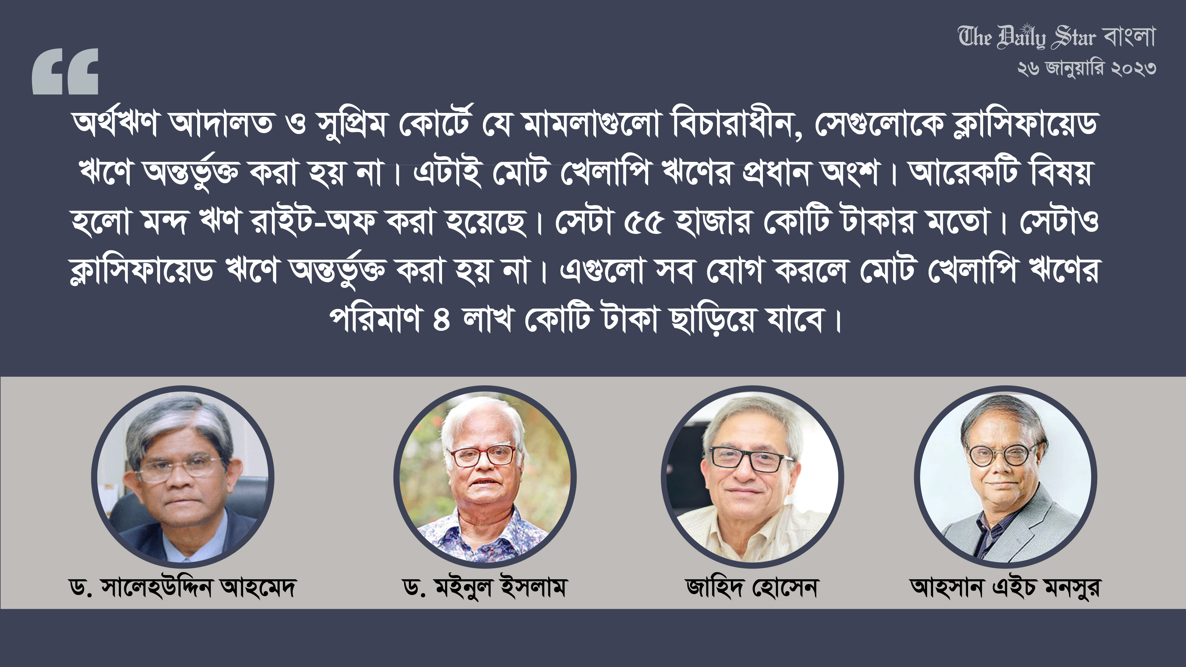 ‘ছাড় দিয়ে বড় ঋণখেলাপিদের আড়ালে রাখা হচ্ছে’