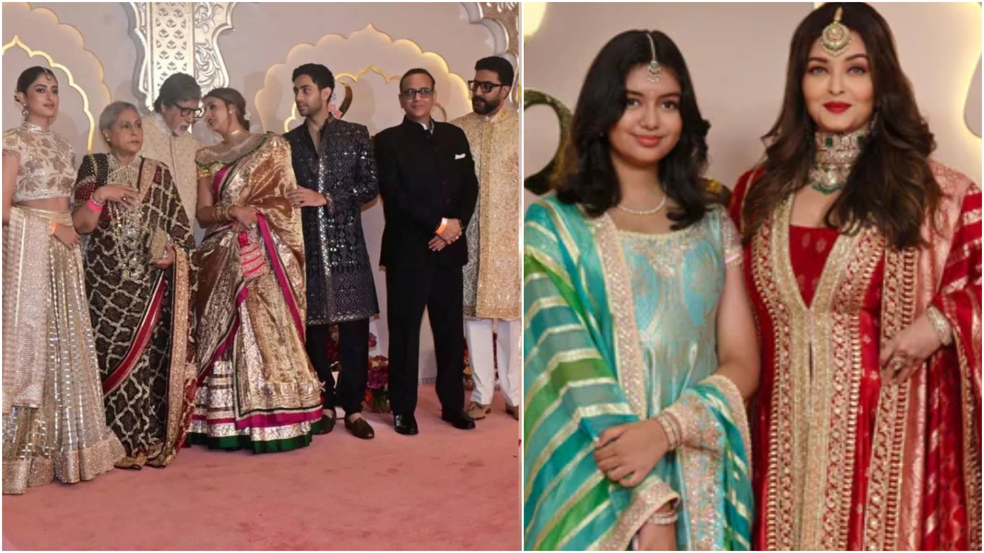 আম্বানির বিয়েতে এক ফ্রেমে বচ্চন পরিবার, মেয়েকে নিয়ে আলাদা এলেন ঐশ্বরিয়া