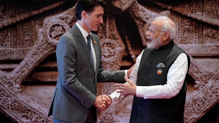 জি২০ সম্মেলনে সর্বশেষ করমর্দন করেন মোদি ও ট্রুডো। আবার কবে করবেন, সেটাই এখন দেখার বিষয়। ছবি: রয়টার্স