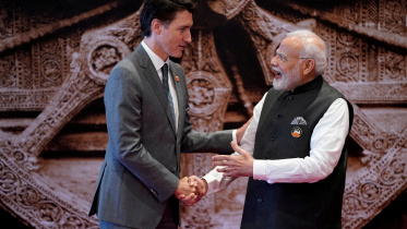 জি২০ সম্মেলনে সর্বশেষ করমর্দন করেন মোদি ও ট্রুডো। আবার কবে করবেন, সেটাই এখন দেখার বিষয়। ছবি: রয়টার্স