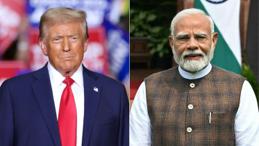 ফোনে কথা বলেছেন মোদি-ট্রাম্প। কোলাজ ছবি: এএফপি